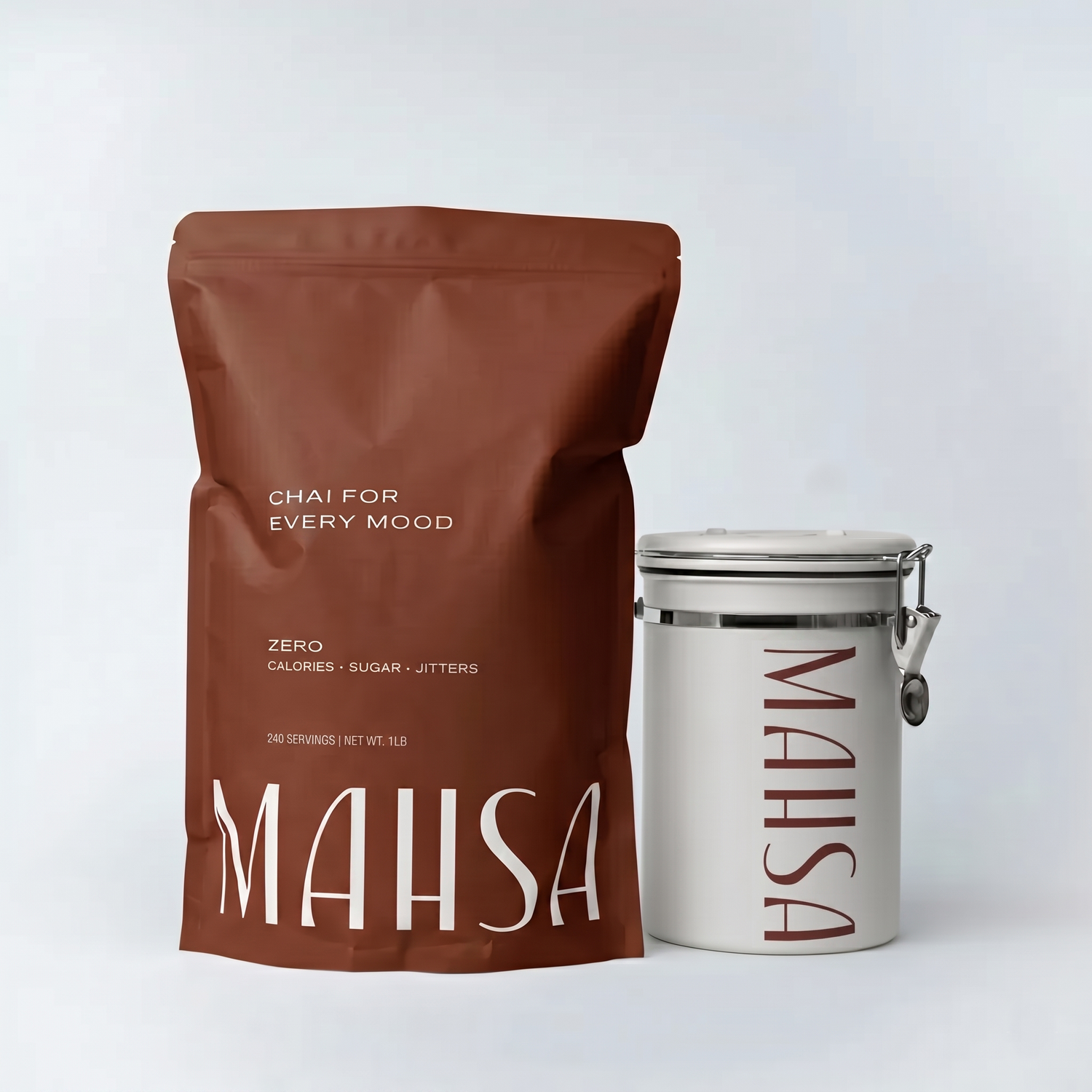 FIRST ORDER: MAHSA CHAI® Caffeinated Bundle: Canister + Refill Bag (240 Servings) - MAHSA CHAI 